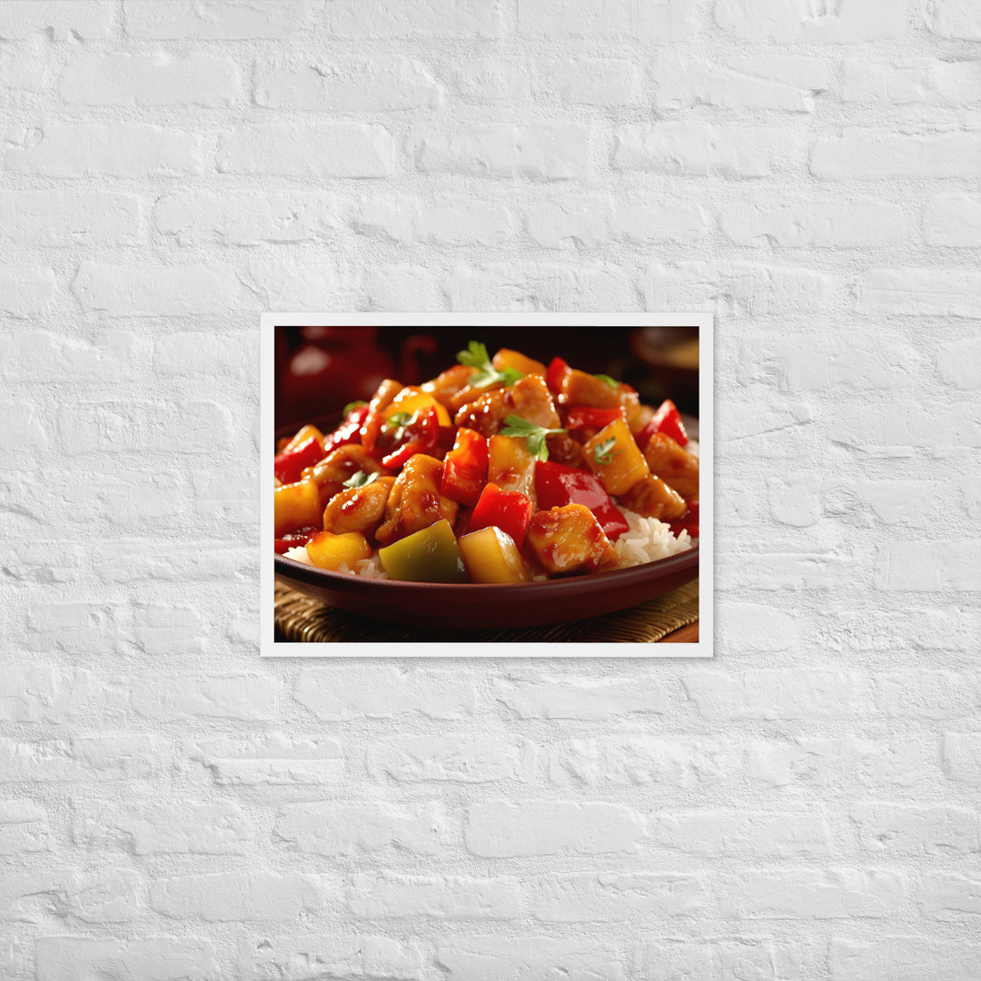 Sweet and sour chicken Framed poster 🤤 from Yumify.AI