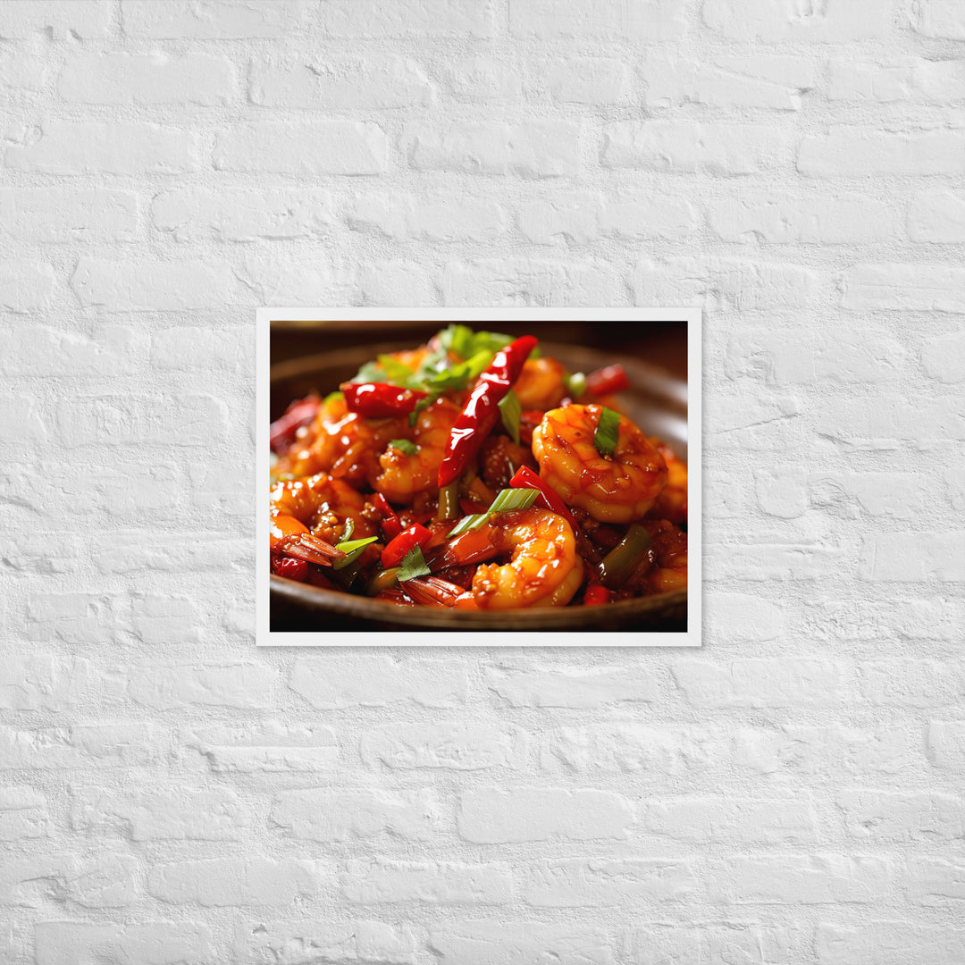 Szechuan Shrimp Framed poster 🤤 from Yumify.AI