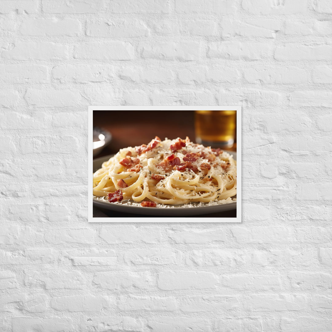 Carbonara Framed poster 🤤 from Yumify.AI