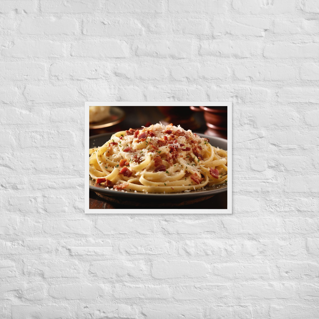 Carbonara Framed poster 🤤 from Yumify.AI