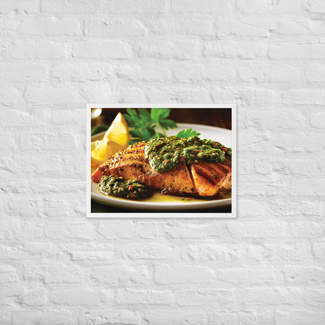 Chermoula Marinated Grilled Fish Framed poster 🤤 from Yumify.AI