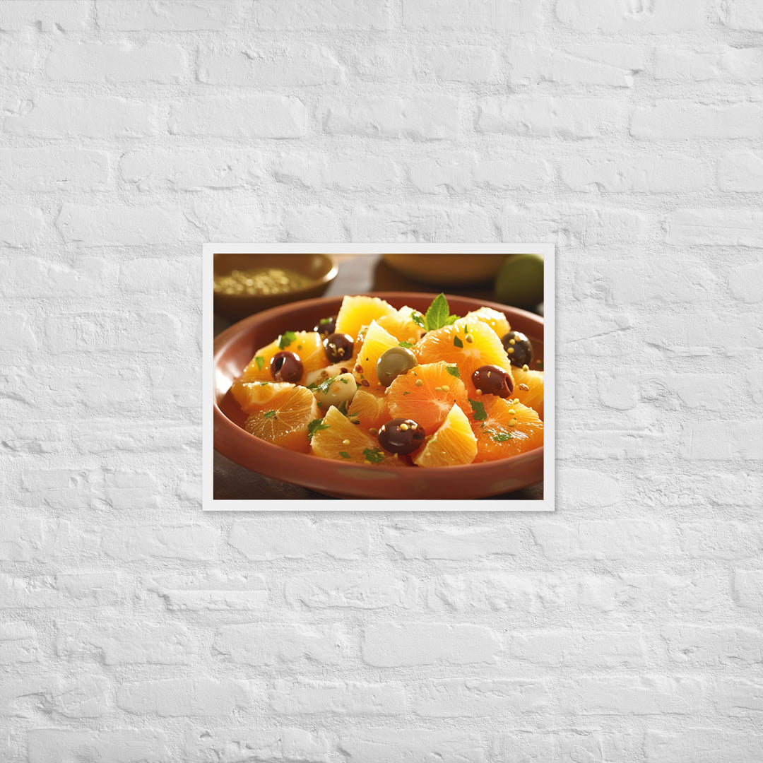 Moroccan Orange and Olive Salad Framed poster 🤤 from Yumify.AI
