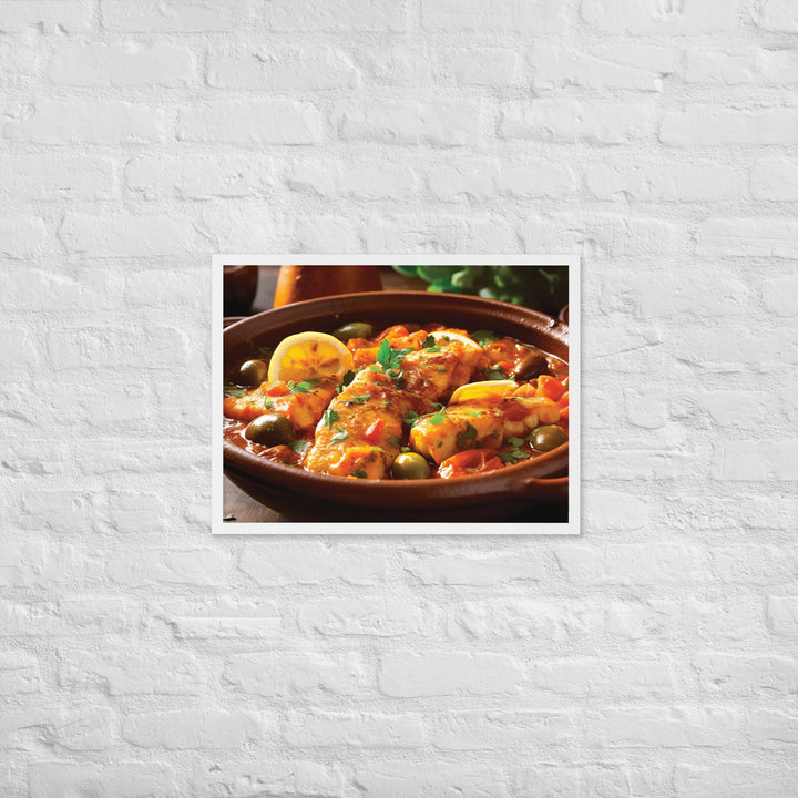 Moroccan Fish Tagine Framed poster 🤤 from Yumify.AI