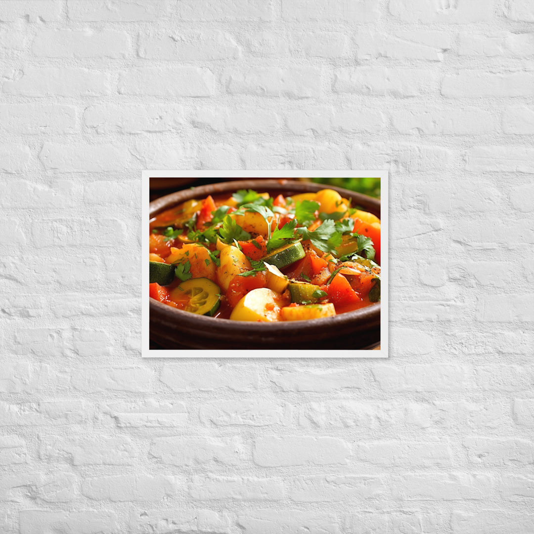 Moroccan Vegetable Stew Framed poster 🤤 from Yumify.AI