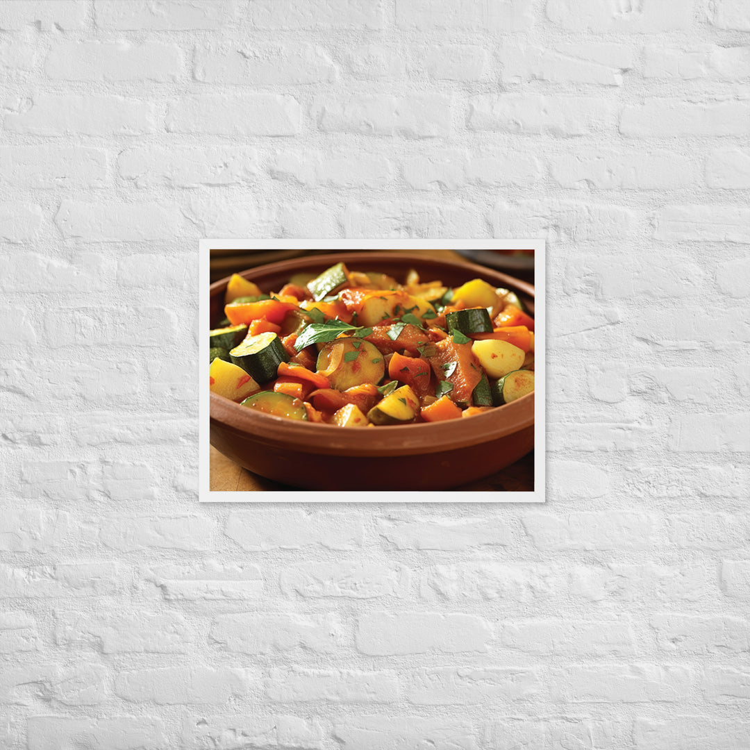 Moroccan Vegetable Stew Framed poster 🤤 from Yumify.AI