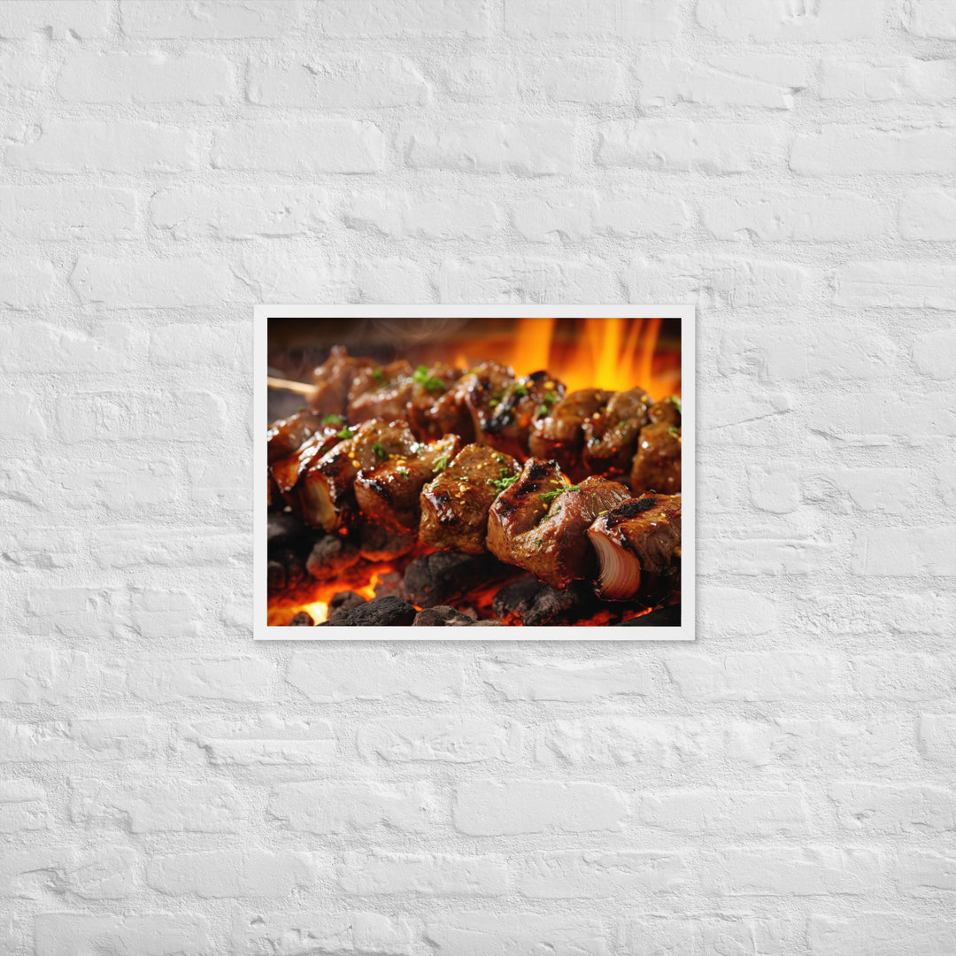 Beef Kebabs Framed poster 🤤 from Yumify.AI