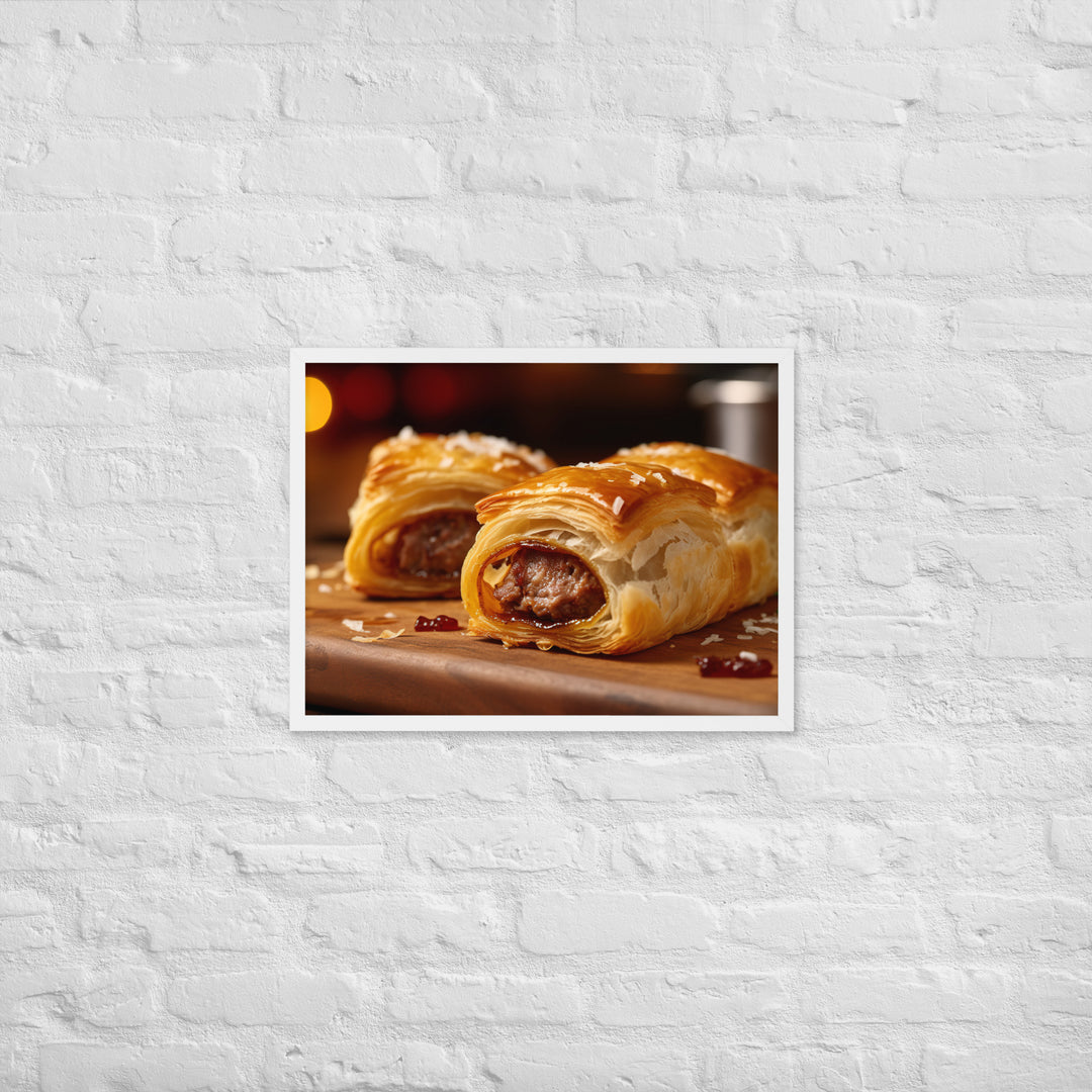 Sausage Roll Framed poster 🤤 from Yumify.AI