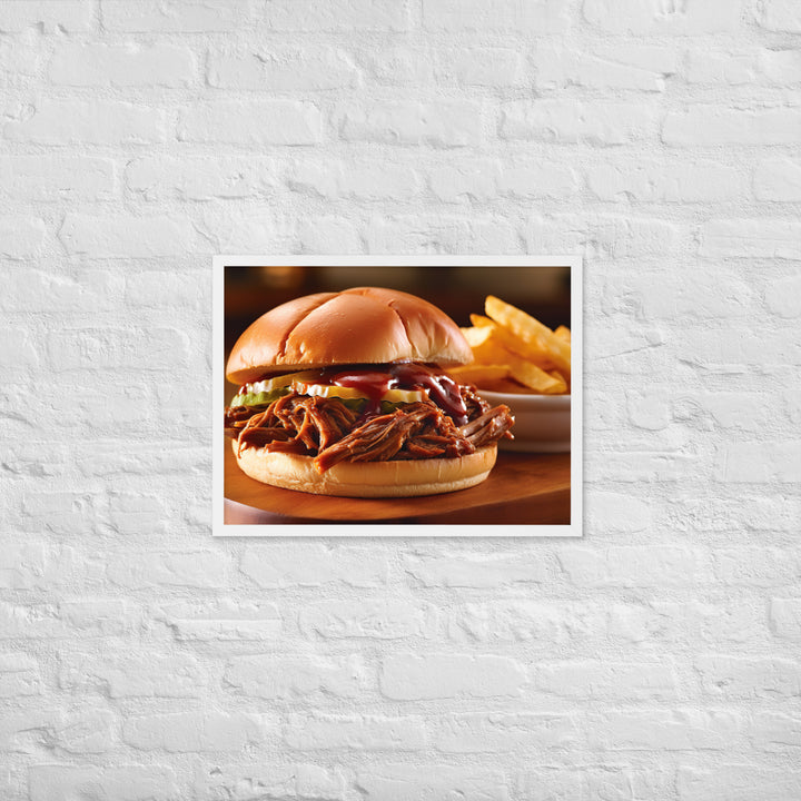 BBQ Pulled Pork Sandwich Framed poster 🤤 from Yumify.AI