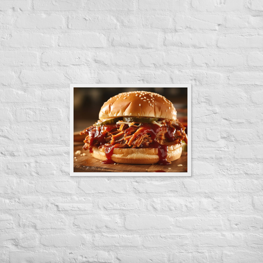 BBQ Pulled Pork Sandwich Framed poster 🤤 from Yumify.AI