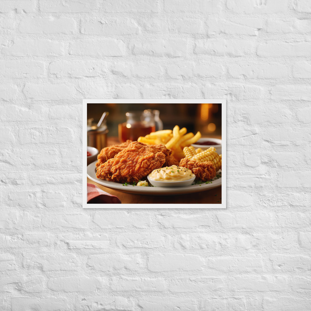 Country Fried Chicken Framed poster 🤤 from Yumify.AI