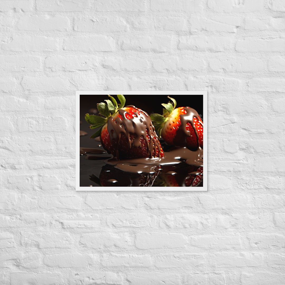 Chocolate covered Strawberries Framed poster 🤤 from Yumify.AI