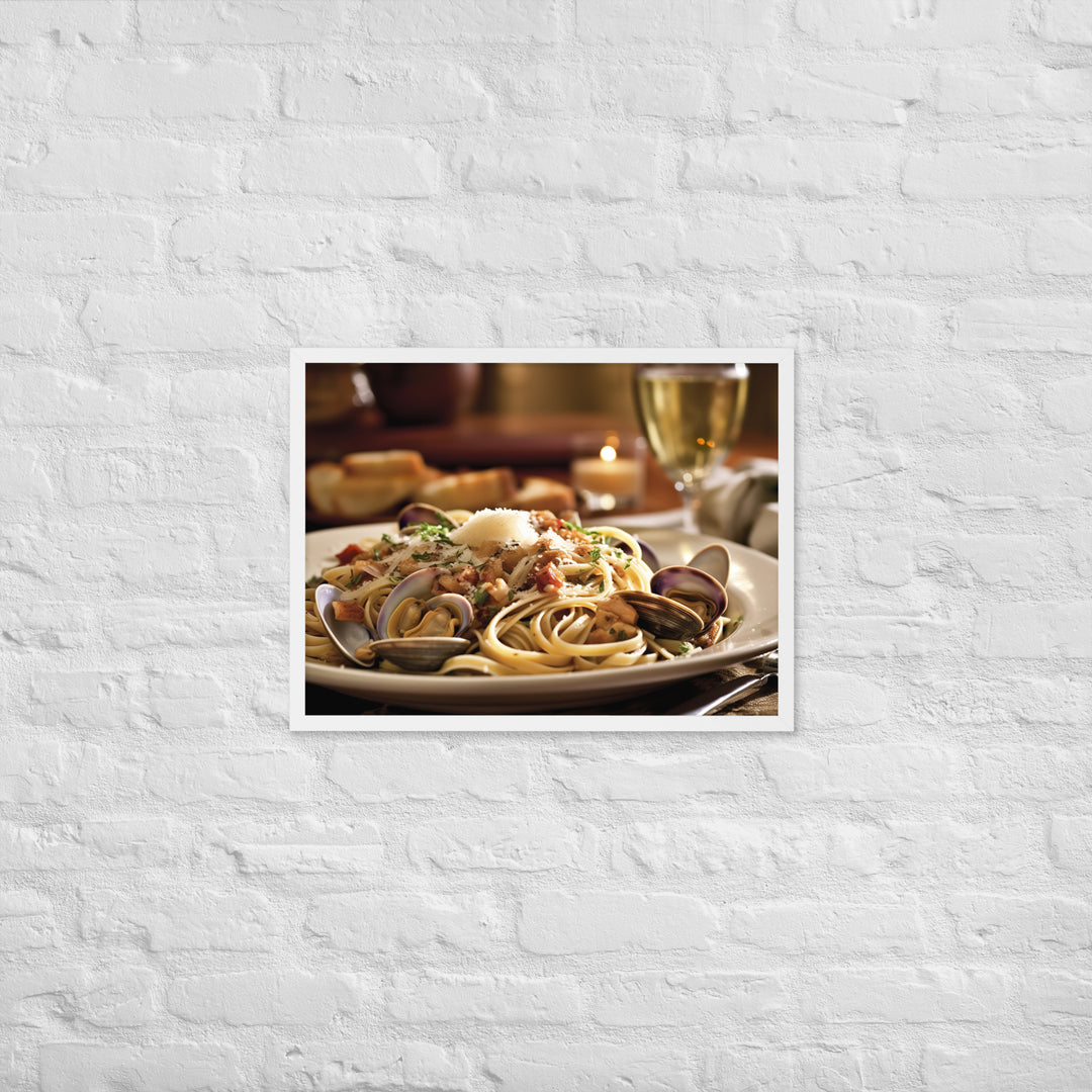 Linguine with Clam Sauce Framed poster 🤤 from Yumify.AI