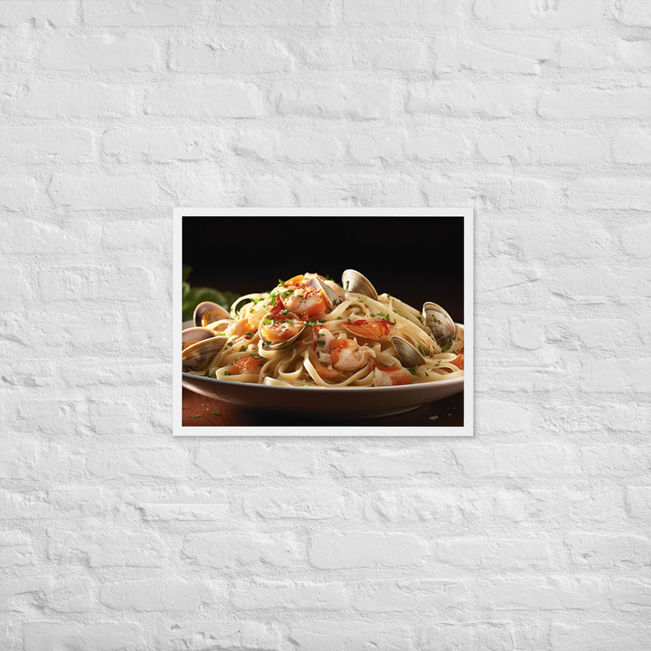 Linguine with Clam Sauce Framed poster 🤤 from Yumify.AI