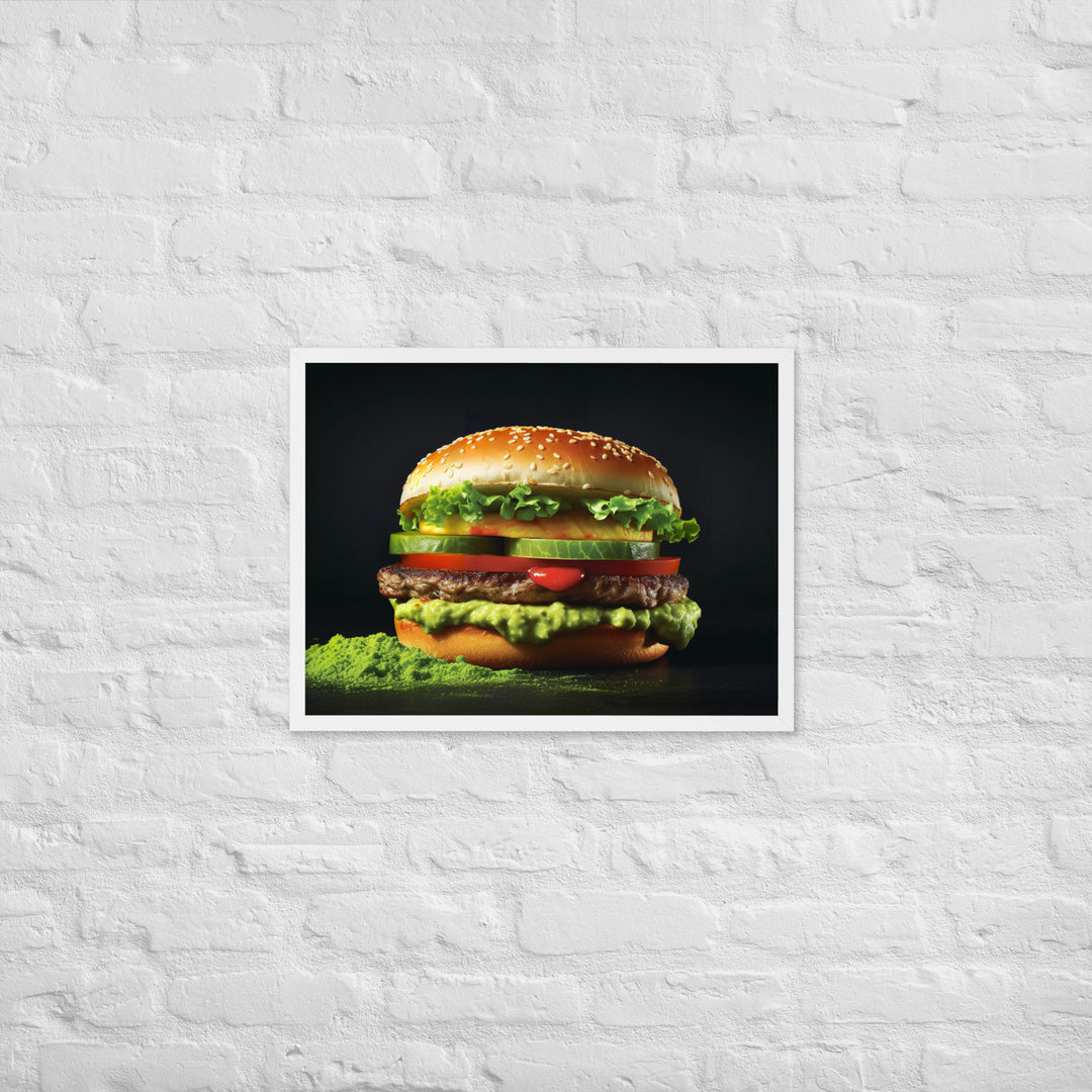 Guacamole Burger Framed poster 🤤 from Yumify.AI