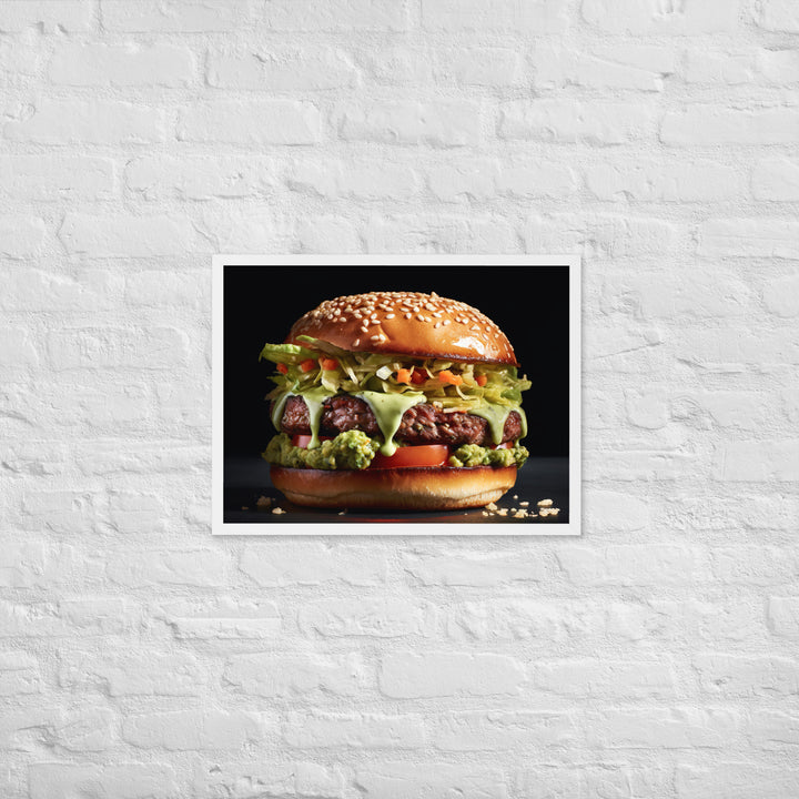 Guacamole Burger Framed poster 🤤 from Yumify.AI