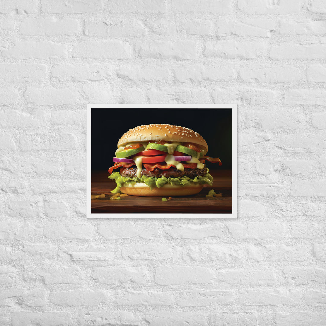 Guacamole Burger Framed poster 🤤 from Yumify.AI