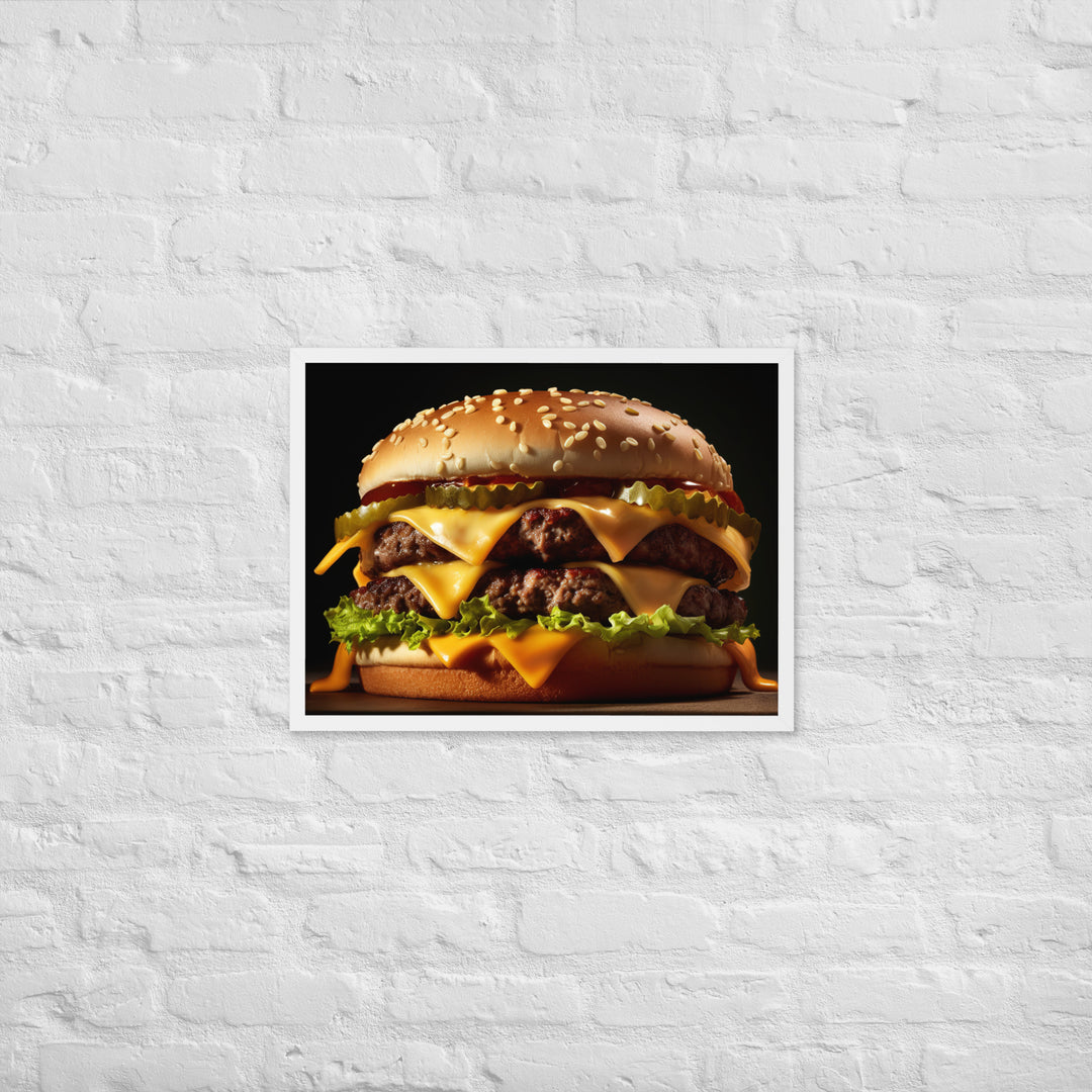 Cheese burger Framed poster 🤤 from Yumify.AI