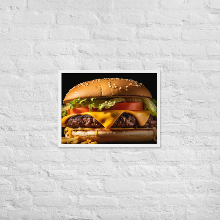 Cheese burger Framed poster 🤤 from Yumify.AI