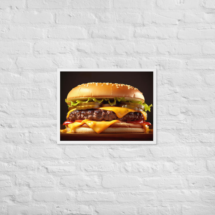 Cheese burger Framed poster 🤤 from Yumify.AI