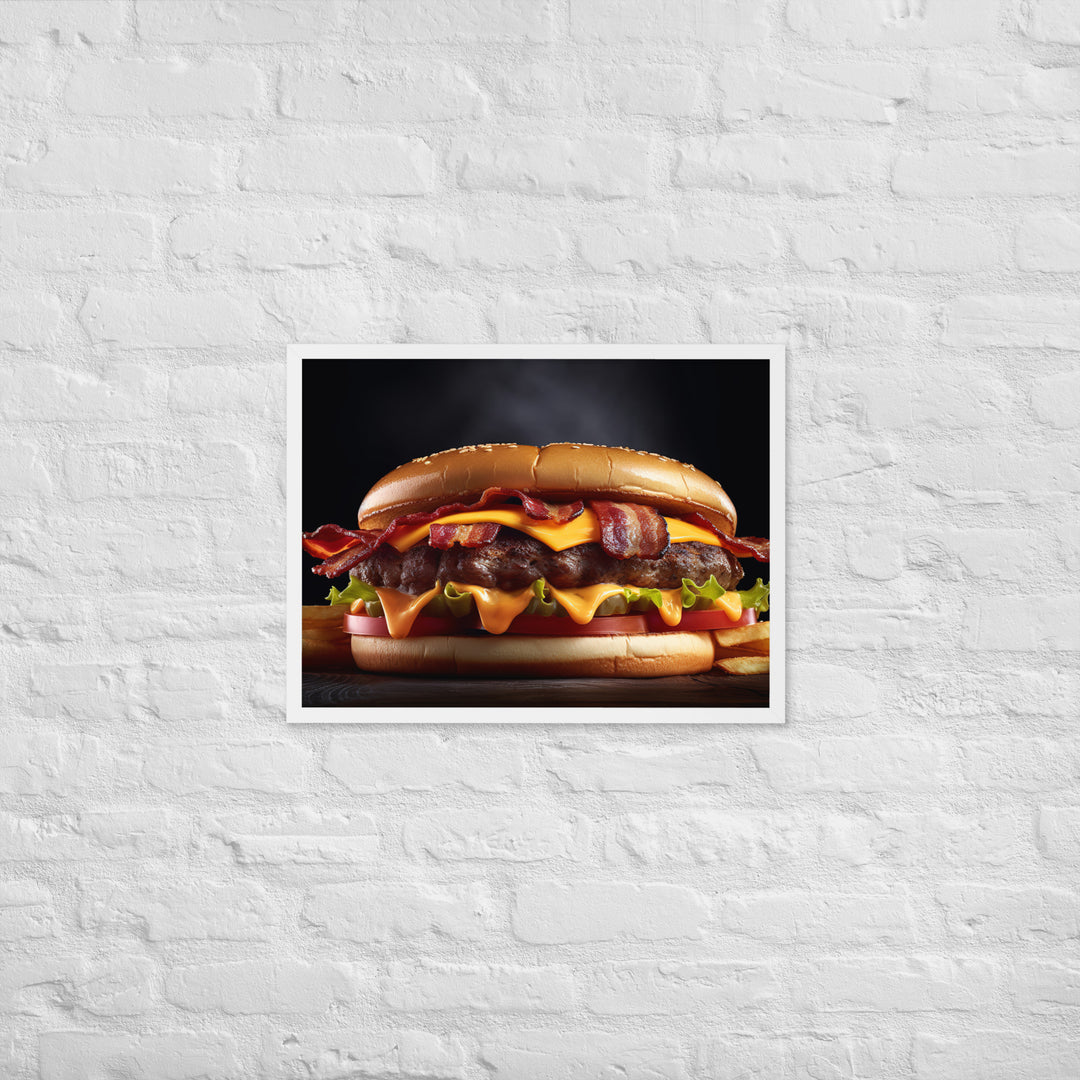 Bacon Cheese burger Framed poster 🤤 from Yumify.AI