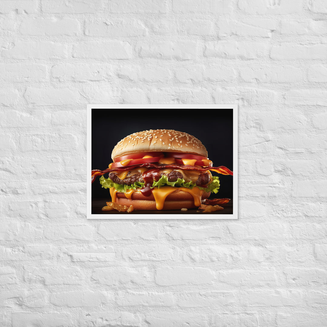 Bacon Cheese burger Framed poster 🤤 from Yumify.AI