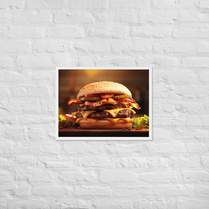 Bacon Cheese burger Framed poster 🤤 from Yumify.AI