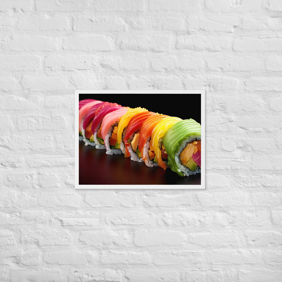 Rainbow Roll Framed poster 🤤 from Yumify.AI