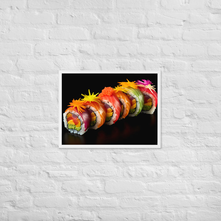 Rainbow Roll Framed poster 🤤 from Yumify.AI