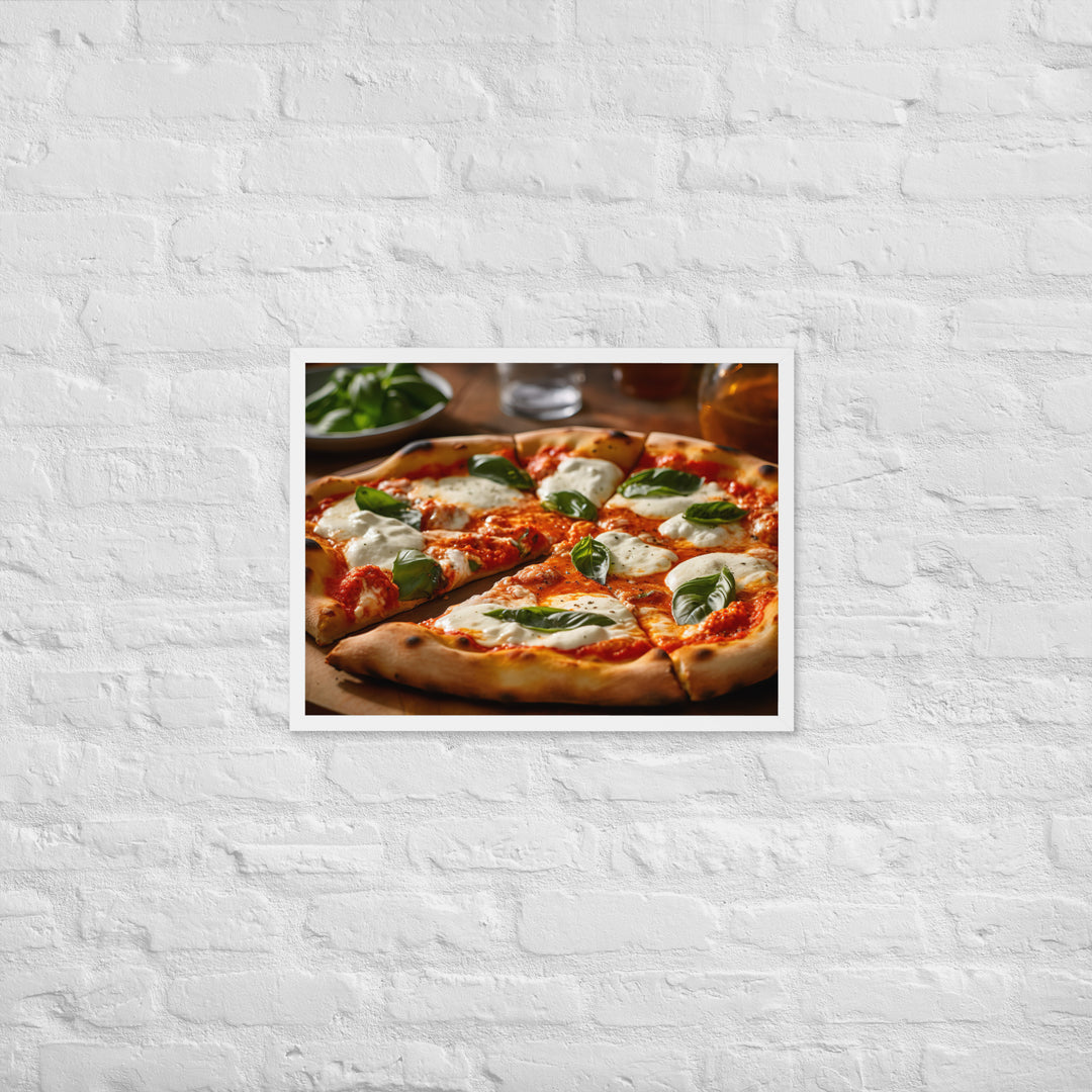 Margherita with Buffalo Mozzarella Pizza Framed poster 🤤 from Yumify.AI