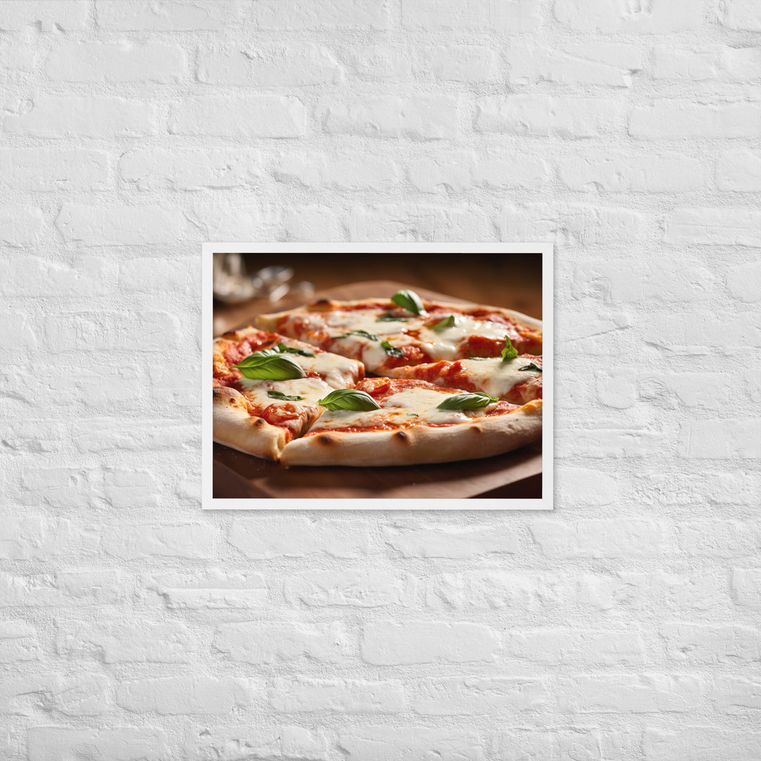 Margherita with Buffalo Mozzarella Pizza Framed poster 🤤 from Yumify.AI