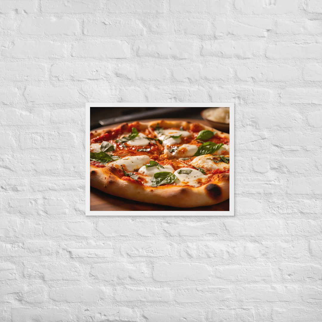 Margherita with Buffalo Mozzarella Pizza Framed poster 🤤 from Yumify.AI