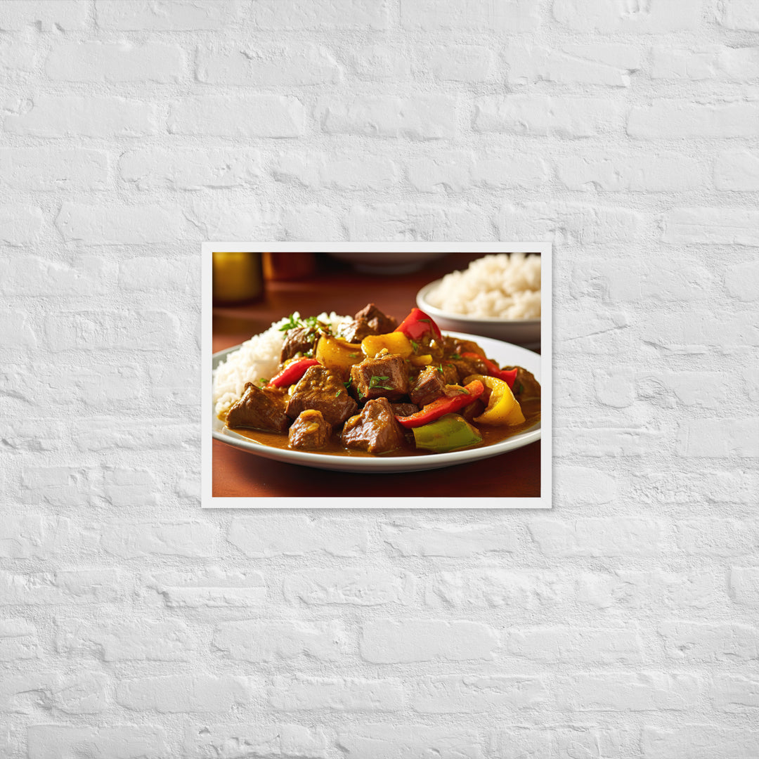 Jamaican Curry Goat Framed poster 🤤 from Yumify.AI