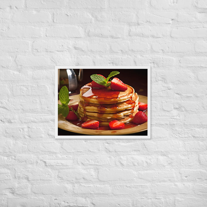 Strawberry Pancakes Framed poster 🤤 from Yumify.AI