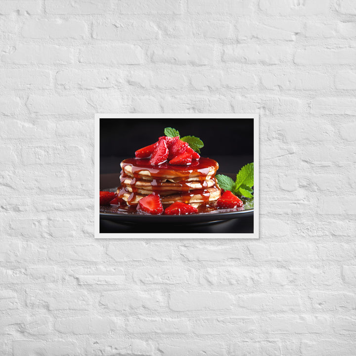 Strawberry Pancakes Framed poster 🤤 from Yumify.AI