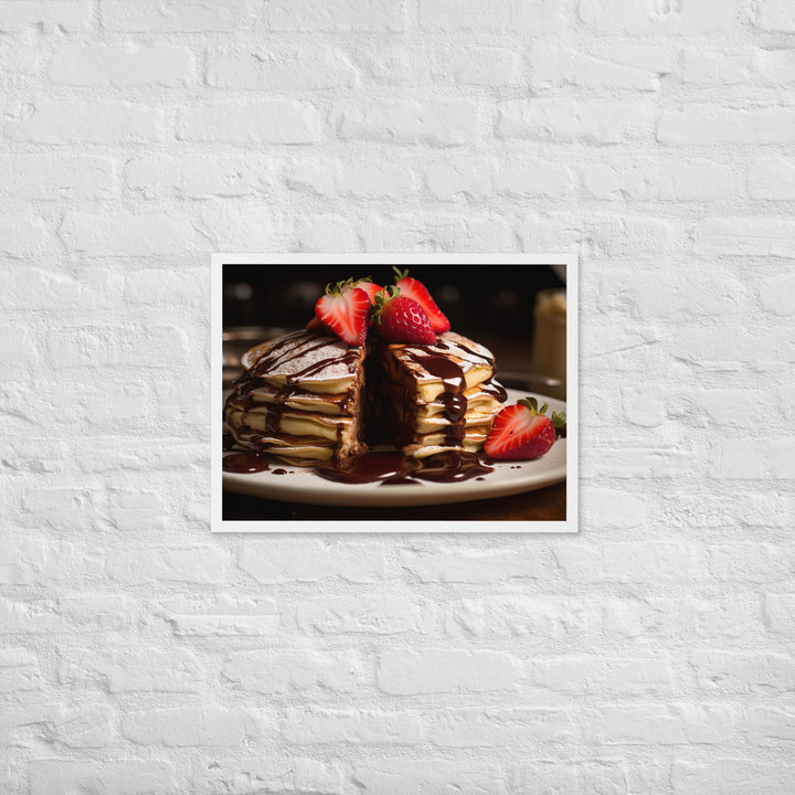 Nutella Stuffed Pancakes Framed poster 🤤 from Yumify.AI