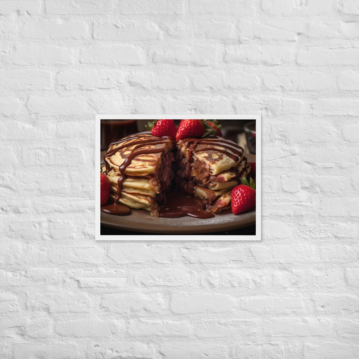 Nutella Stuffed Pancakes Framed poster 🤤 from Yumify.AI