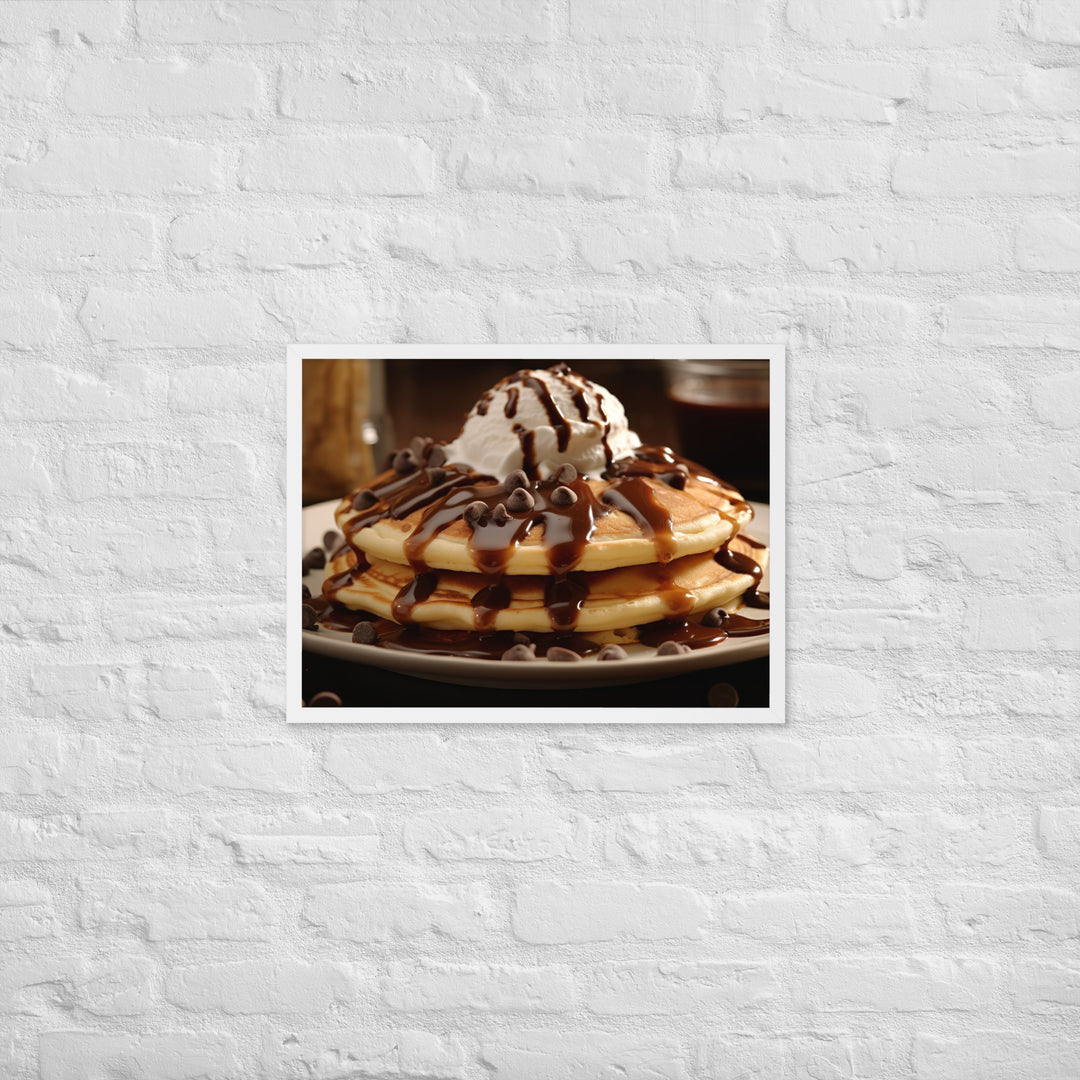 Chocolate Chip Pancakes Framed poster 🤤 from Yumify.AI