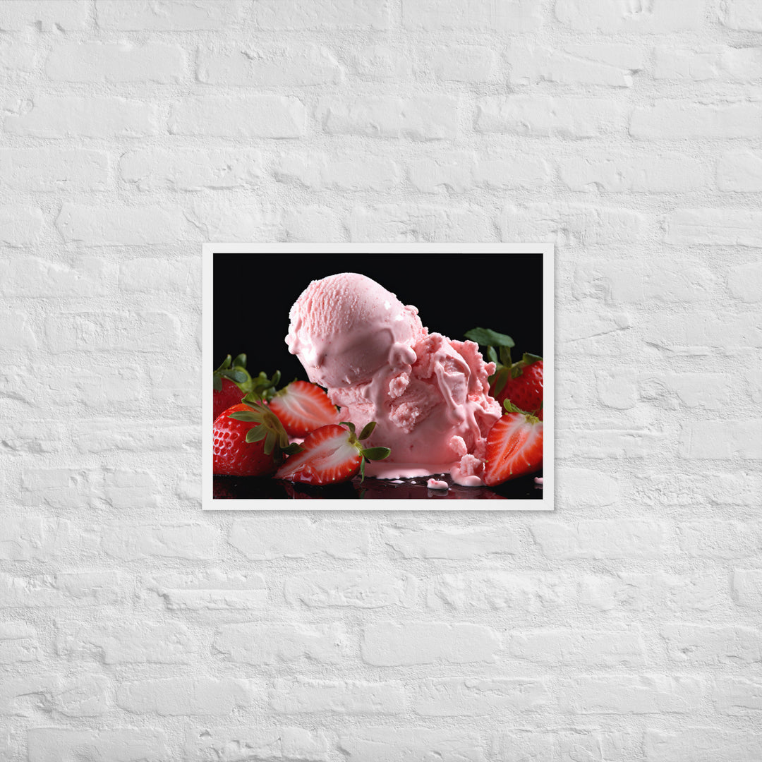 Strawberry Ice Cream Framed poster 🤤 from Yumify.AI