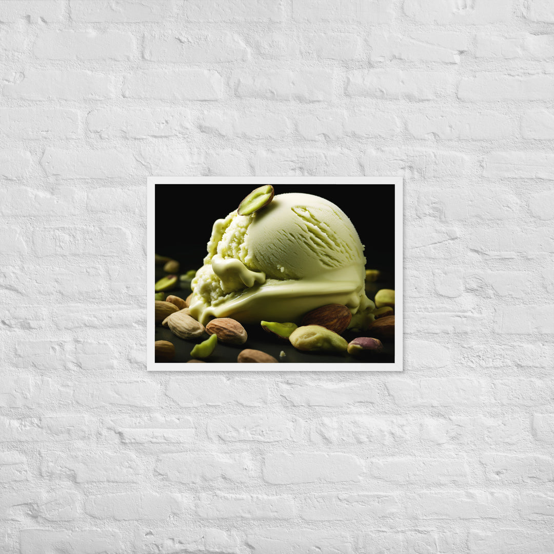 Pistachio ice cream Framed poster 🤤 from Yumify.AI