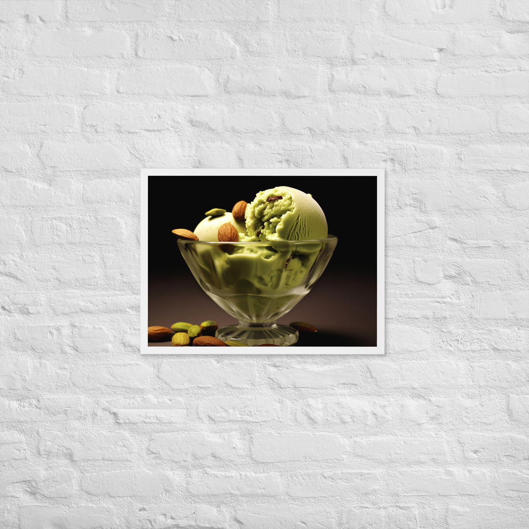 Pistachio ice cream Framed poster 🤤 from Yumify.AI