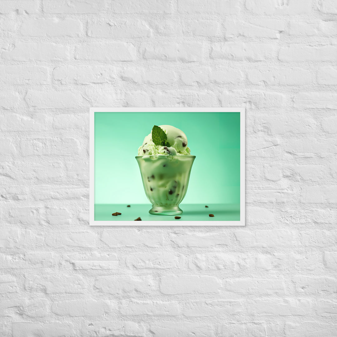 Mint Chocolate Chip Ice Cream Framed poster 🤤 from Yumify.AI