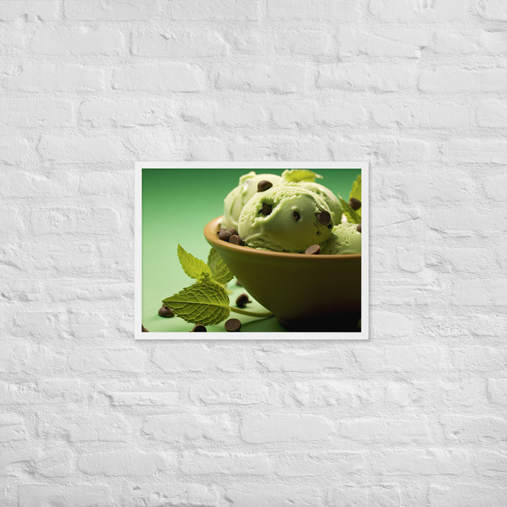 Mint Chocolate Chip Ice Cream Framed poster 🤤 from Yumify.AI