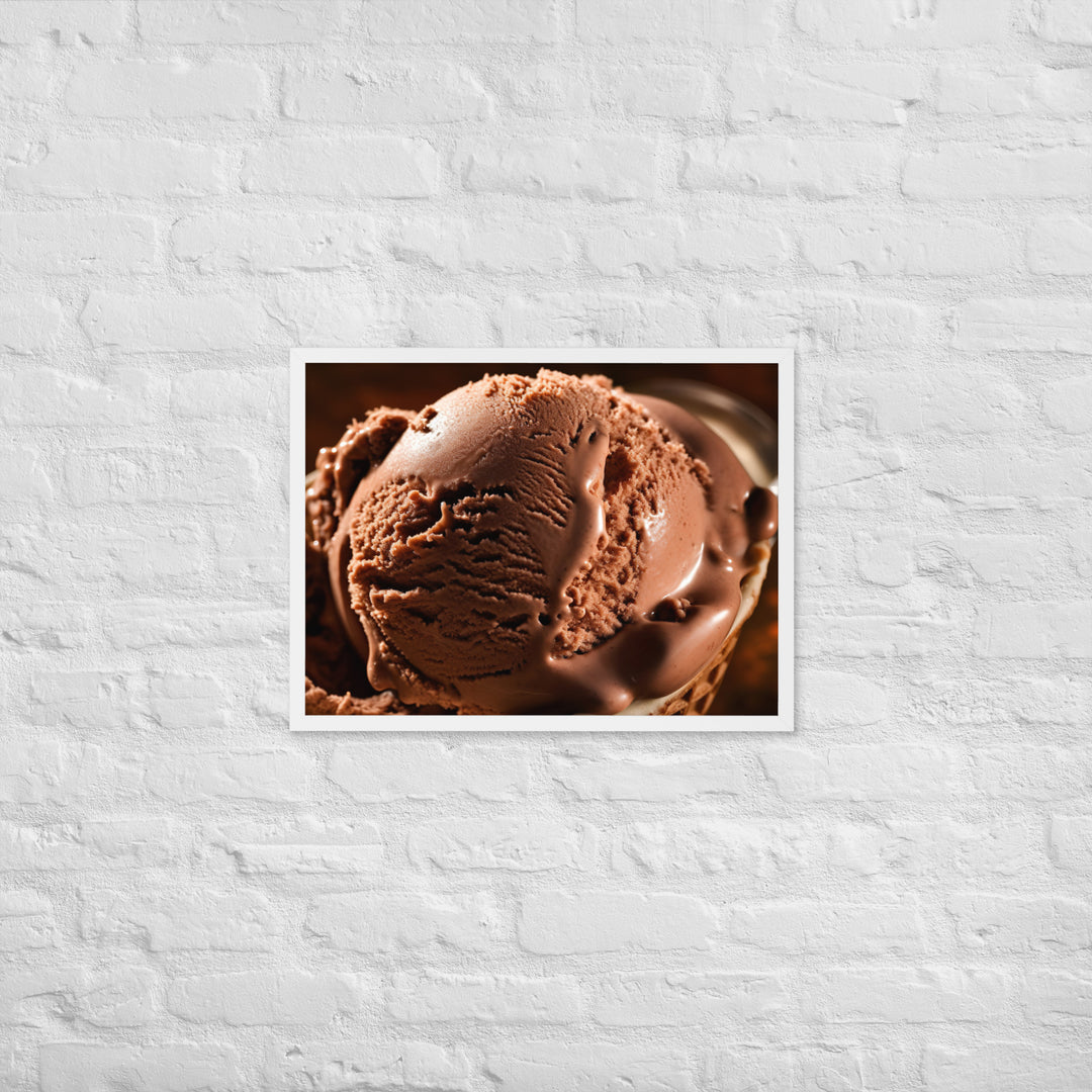 Chocolate Ice Cream Framed poster 🤤 from Yumify.AI