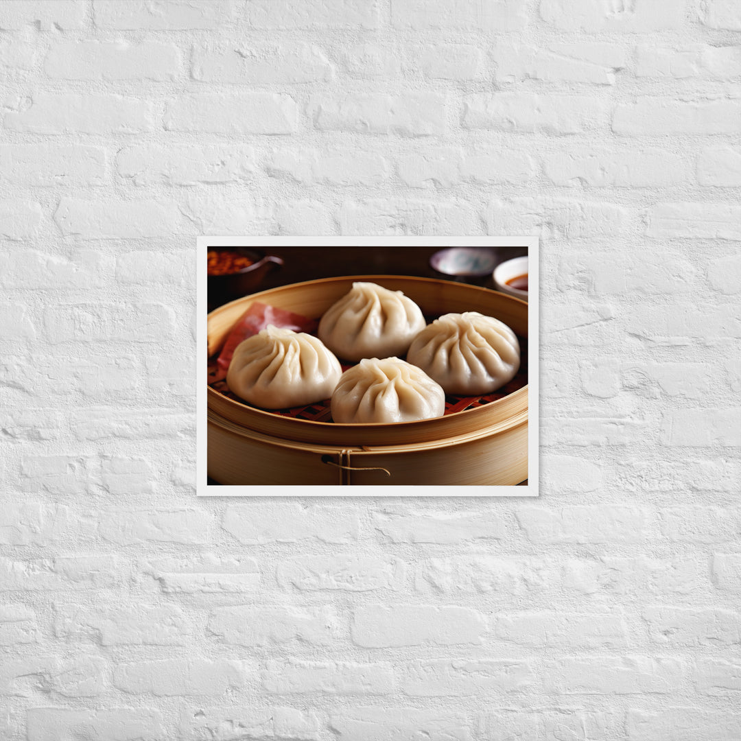 Steamed Pork Buns Framed poster 🤤 from Yumify.AI