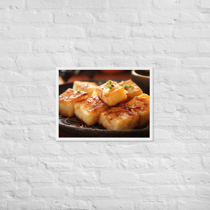 Pan Fried Turnip Cake Framed poster 🤤 from Yumify.AI