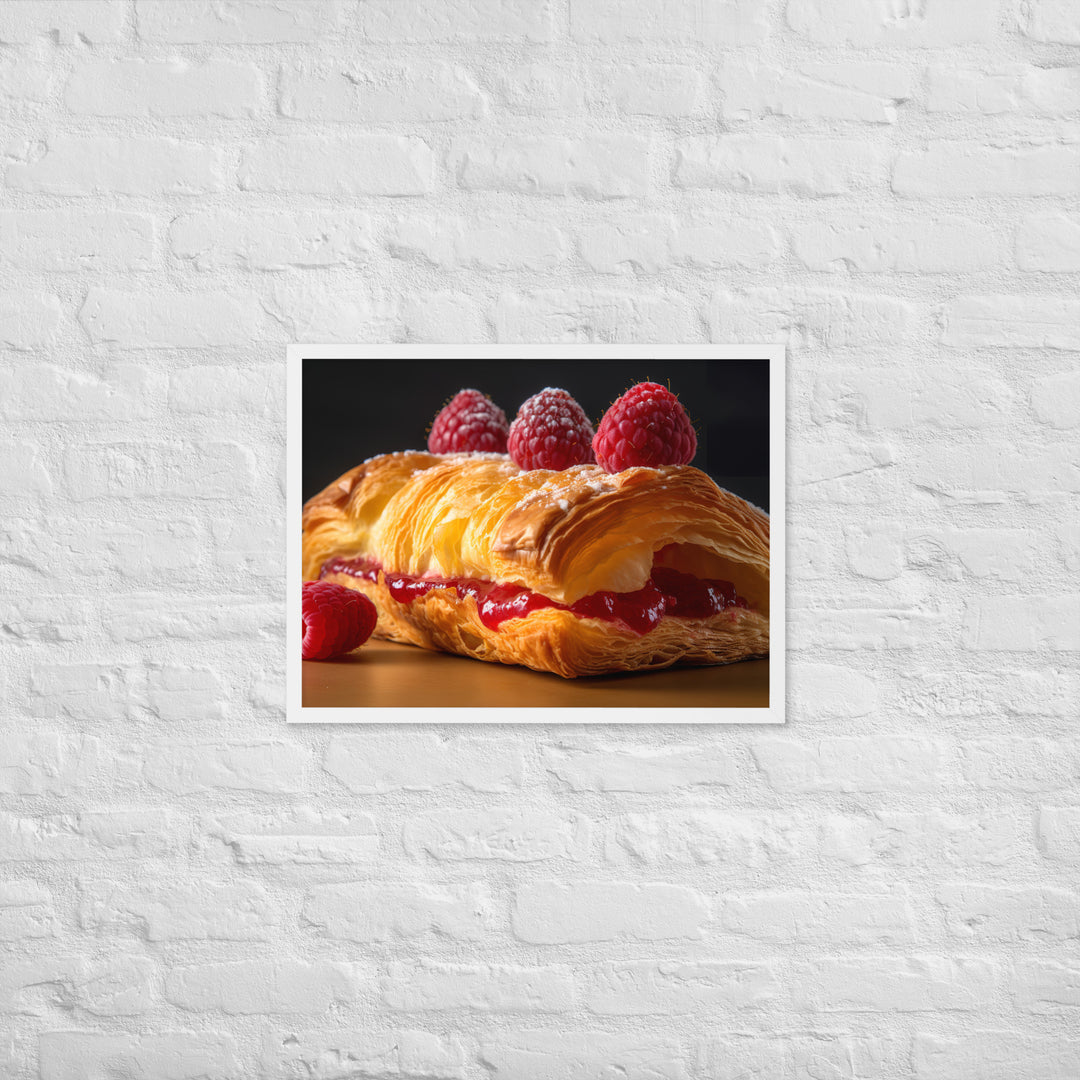 Raspberry Croissant Framed poster 🤤 from Yumify.AI