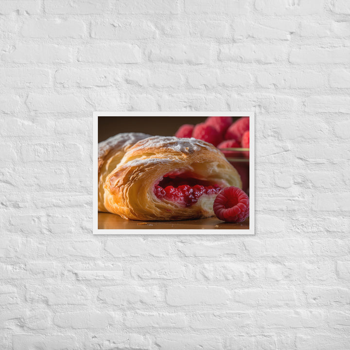 Raspberry Croissant Framed poster 🤤 from Yumify.AI