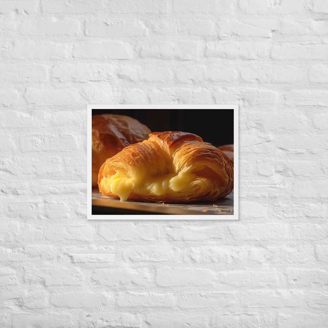 Custard filled Croissant Framed poster 🤤 from Yumify.AI