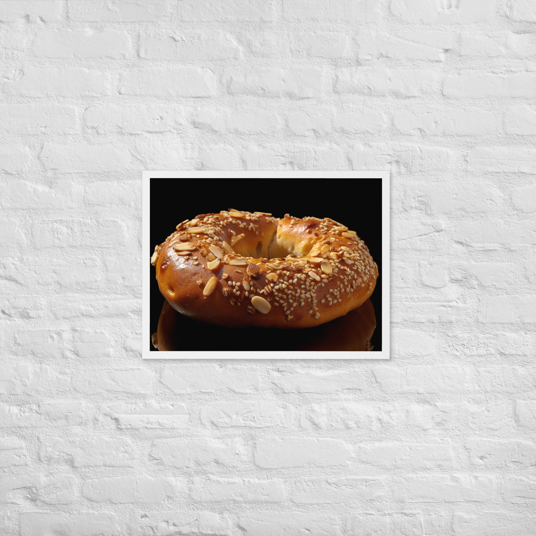 Whole Wheat Bagel Framed poster 🤤 from Yumify.AI