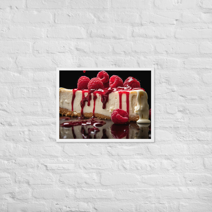 White Chocolate Raspberry Cheesecake Framed poster 🤤 from Yumify.AI